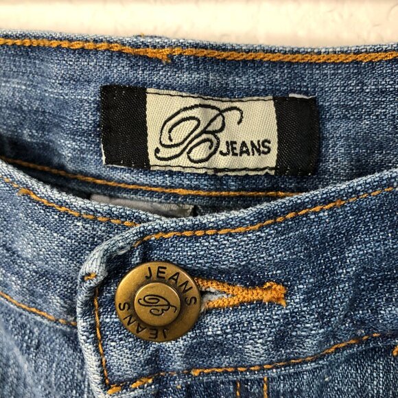 B Jeans Vtg Midi Denim Skirt Women's 4 Cowgirl Western Rodeo Rivets 100% Cotton - Picture 6 of 12